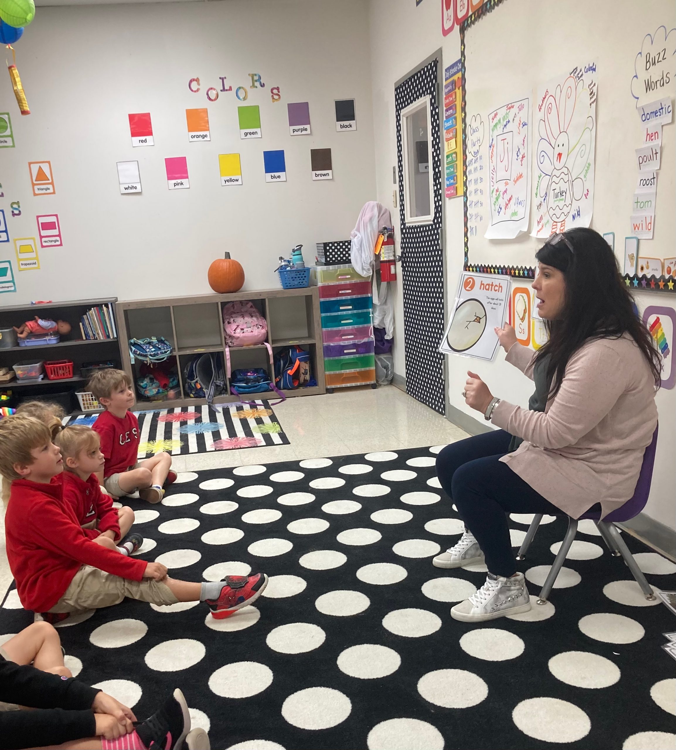 TK Teacher Melissa Flickinger reads to students